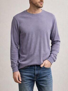 Kit and Ace Long Sleeve Crewneck Minimalist Premium Shirt Top Purple